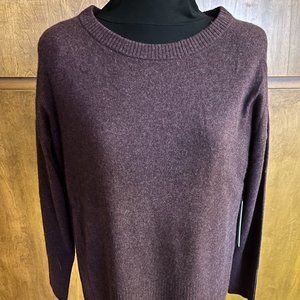 Nicole Miller NWT 2-ply Cashmere Sweater Eggplant XL